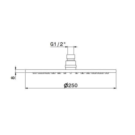 Круглая душевая лейка OLE, золотой атласный, артикул 27747KM.M0.071