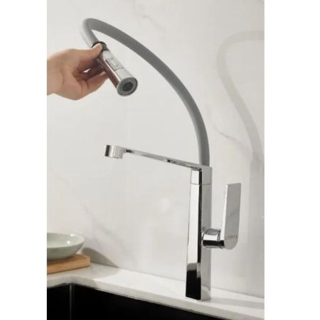 Смеситель для кухни с гибким изливом и режимом душ Haiba HB73827, хром