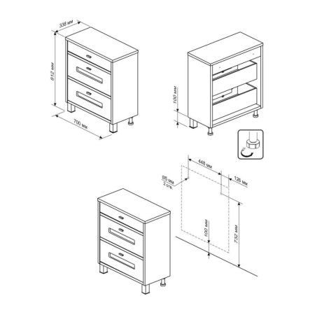 Комод для ванной Бриклаер БАЛИ 71 см, венге/белый