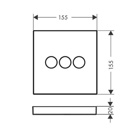 Вентиль, Hansgrohe, ShowerSelect, тип установки-настенный встраиваемый, на 3 потребителя, с кнопками «Широкая струя Rain», «Узкая струя Rain» и «Ручной душ», внутренняя часть-необходимо заказать, цвет-черный матовый, артикул 15764670