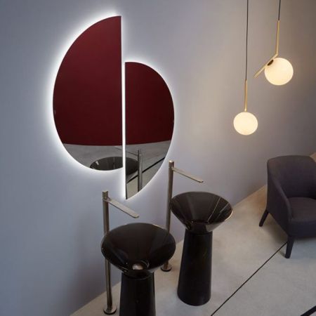 ANTONIO LUPI SPICCHIO Зеркало 140х70х0,5 см., полукруг, на раме, с блестящей кромкой