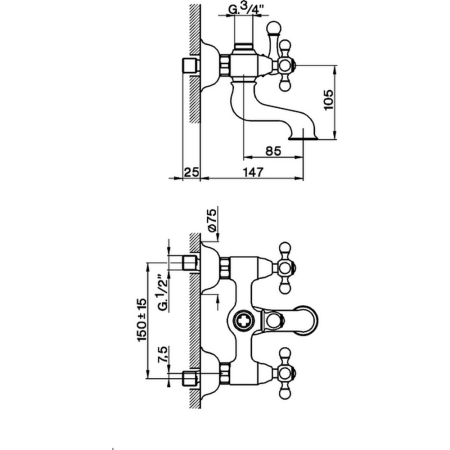 CISAL Arcana Ceramic Смеситель для ванны, цвет золото, артикул AC00013024