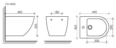 Подвесное биде Metropol CN4003, артикул CN4003
