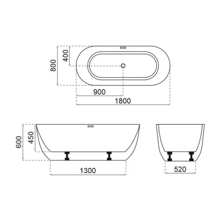 Ванна акриловая SMARTFLOW Grande SMF8651, 180x80 см, артикул SMF8651