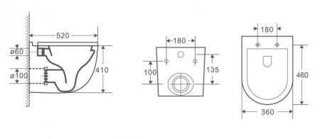 Унитаз подвесной CeramaLux 2198MW, артикул 