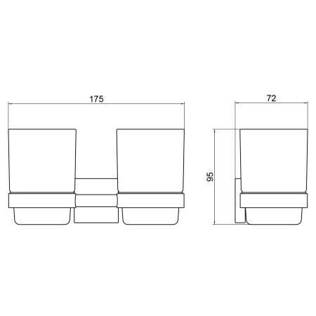 Стакан для зубных щеток двойной Timo Selene 12034/03 черный, артикул 12034/03