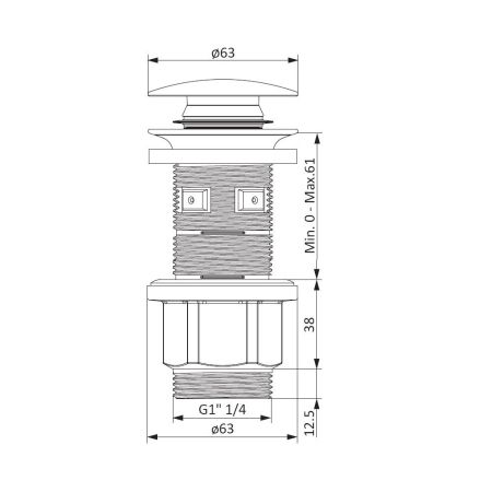 210600200 Option, универсальный донный клапан, белый глянцевый, артикул 210600200