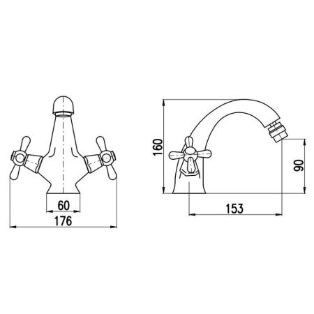 Смеситель для биде Rav Slezak MORAVA MK543.5SM, бронза, артикул MK543.5SM