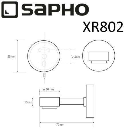 Металлический магнит для мыльницы X-ROUND, хром, Sapho, артикул XR802