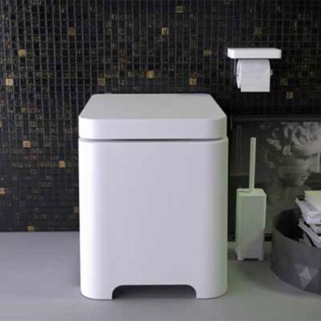 KNIEF Feel Унитаз напольный безободковый 58х39х42 см, с крышкой микролифт , цвет белый матовый