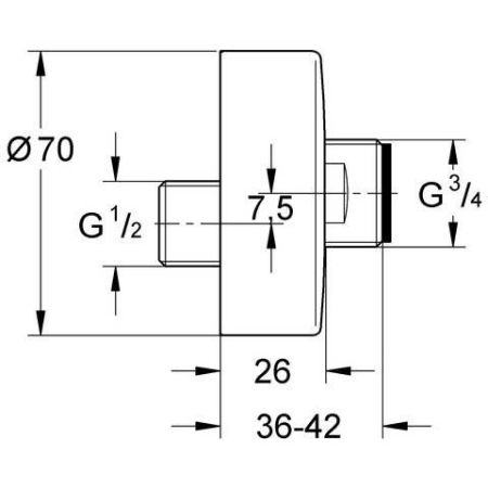 Эксцентрик s-образный GROHE 12662000