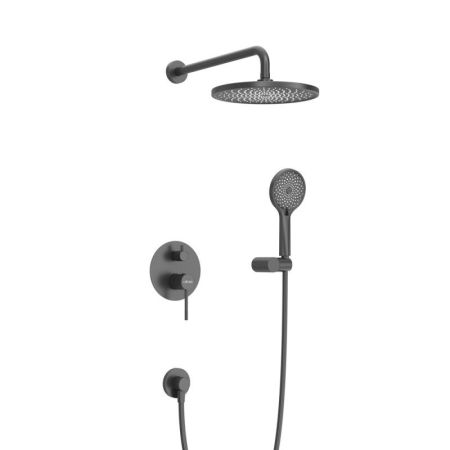 STYLUS-DSET-IN Душевой комплект встраиваемый (смеситель встраиваемый, верхний душ, ручной душ со шлангом, штуцер с держателем), сатин, артикул STYLUS-DSET-IN