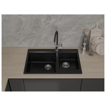 Кухонная мойка GranFest LEVEL 780K, черный, артикул LV-780K черный