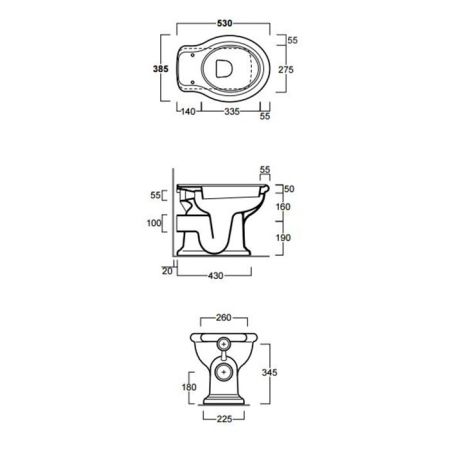 SIMAS Lante Унитаз напольный с горизонтальным сливом 38,5х53см цвет белый