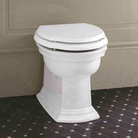 Devon Westminster Унитаз напольный пристенный (54,5х36,5см) для встроенного бачка, горизонтальный выпуск, цвет: белый