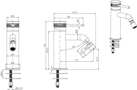 Смеситель для биде Allen Brau Priority 5.31A04-00 (с донным клапаном) хром, артикул 5.31A04-00