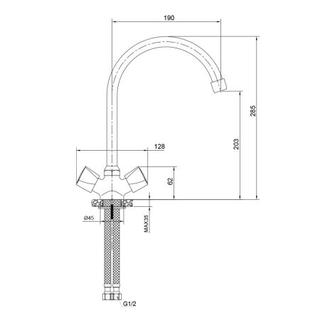 Смеситель для кухни WesnaArt TEPLO TEP04-110, хром, артикул TEP04-110