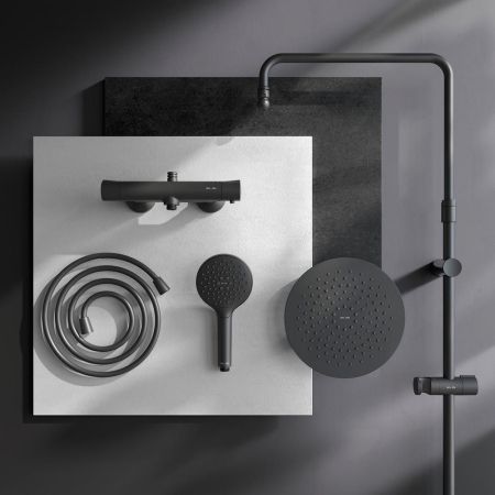 F0780422 Like,душ.система набор:см-ль д/душа термостат,верх.душ d220 мм, ручной душ 120 мм, 3 функци, артикул F0780422