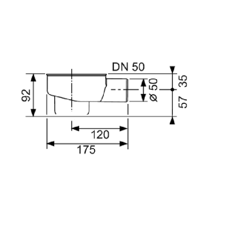 Сифон, TECE, TECEdrainline, назначение-для дренажного канала, глубина, мм-175, высота, мм-92, тип-погружной, размер ввод/отвод-50, производительность, л/с-0,8, цвет-чёрный, артикул 650001