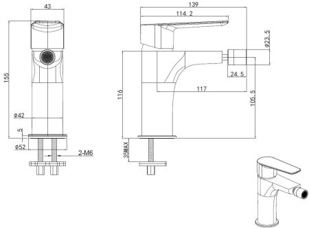 Смеситель для биде Allen Brau Eclipse 2.0 5.E1A10-00 хром, артикул 5.E1A10-00