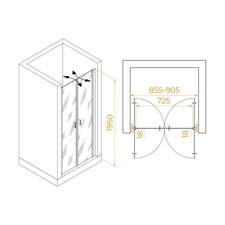 Душевая дверь RGW PA-104B 900
