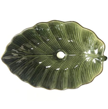 Раковина-чаша Bronze de Luxe Leaf 55 2430 Зеленый глянец