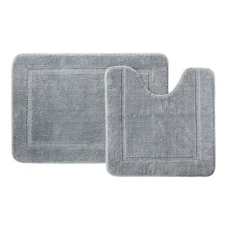 Набор ковриков для ванной комнаты, 65х45 + 45х45, микрофибра, серый, IDDIS, (PSET06Mi13), артикул PSET06Mi13