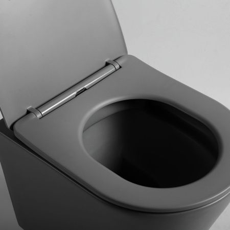 Унитаз подвесной Piatti VT1-11SMA, цвет антрацит матовый, ультратонкое soft-close сиденье, артикул VT1-11SMA