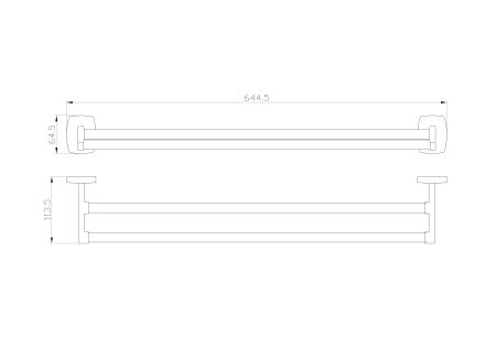 Полотенцедержатель двойной WONZON & WOGHAND PORTO, Хром (WW-1001), артикул WW-1001