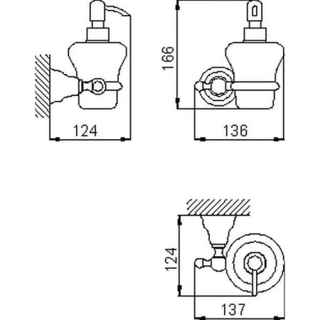 HUBER Croisette Дозатор подвесной, цвет никель матовый/керамика, артикул 4024.01H.AC