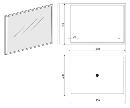 Зеркало с подсветкой ART&MAX Aversa AM-Ave-900-650-DS-F, артикул AM-Ave-900-650-DS-F