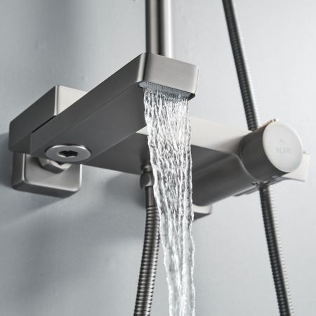 Душевая система с термостатом Rose R1896T, пепельный