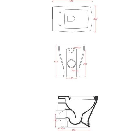 Artceram JAZZ Унитаз приставной слив универсальный 54*36см c креплением, цвет белый, артикул JZV002 01 00