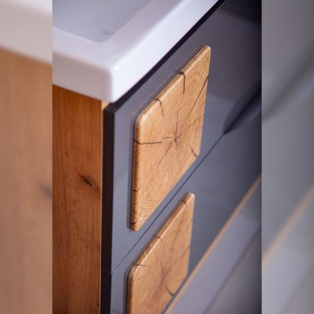 Комплект мебели для ванной Бриклаер Форест 100, дуб золотой/антрацит, артикул Форест 100