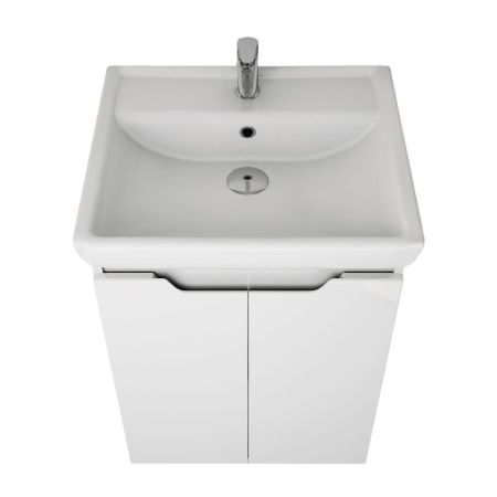 Тумба с раковиной подвесная Dreja Q Plus (D) 55 см, белый, артикул 99-1008-com