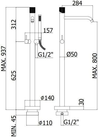 Смеситель для ванны с душем Paffoni Jo JO032NO