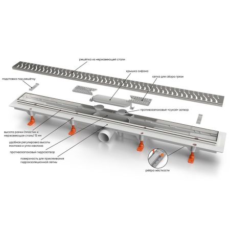 Душевой лоток Veconi Medium Satin 550, артикул V550MS