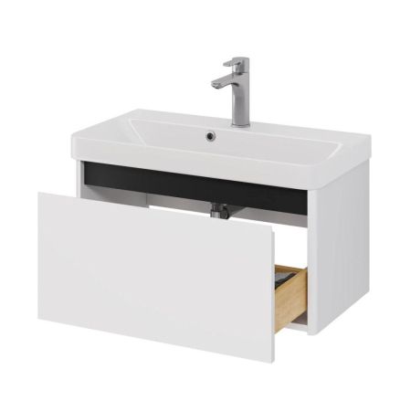 Тумба с раковиной подвесная Dreja Luxury 70 см, белый, артикул 99-2010-com