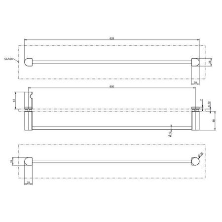GESSI Rilievo Полотенцедержатель, 60 см, цвет: nero XL