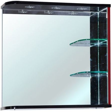 Зеркало Bellezza Рио 70 R 4613611061214 с подсветкой Черное Красное