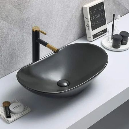 Раковина чаша Velvex 7811AMB, черный, артикул 7811AMB