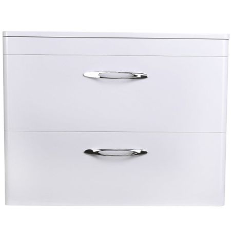 Тумба подвесная "Каре 80" (2 ящ.) Люкс белая, PLUS, артикул СС-00002270