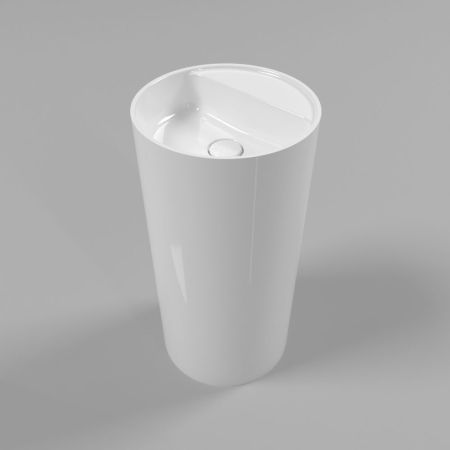 Умывальник WHITECROSS Pantheon D=43 (белый глянец) иск. камень