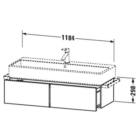 Duravit VA База под раковину 298x1184x431, 1 выдв.ящик, цвет белый матовый, артикул VA612901818