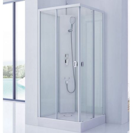 Душевая кабина SSWW W0915 90x90 профиль Белый матовый задние стенки прозрачные