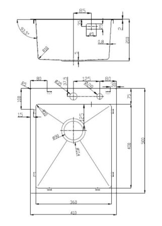 Кухонная мойка D&K нержавеющая сталь сатин (DKS415004), артикул DKS415004