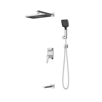 Встраиваемая система с тропическим, ручным душем и изливом, глянцевый хром, Parker, IDDIS, PARSB03i68