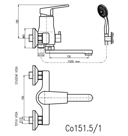 Смеситель для ванны Rav Slezak Colorado CO251.5/1