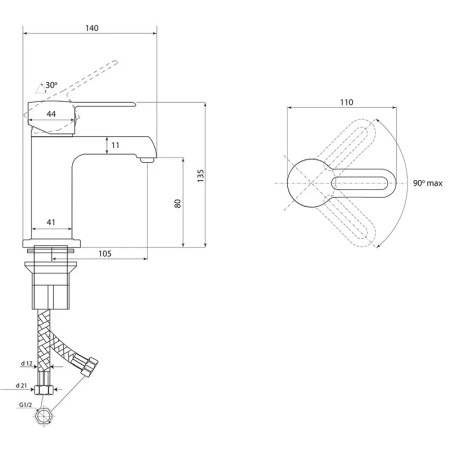 Смеситель для раковины Славен СЛ-ОД-Т1Б, белый