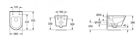Чаша подвесного унитаза BelBagno TRE BB8001CHR/SC